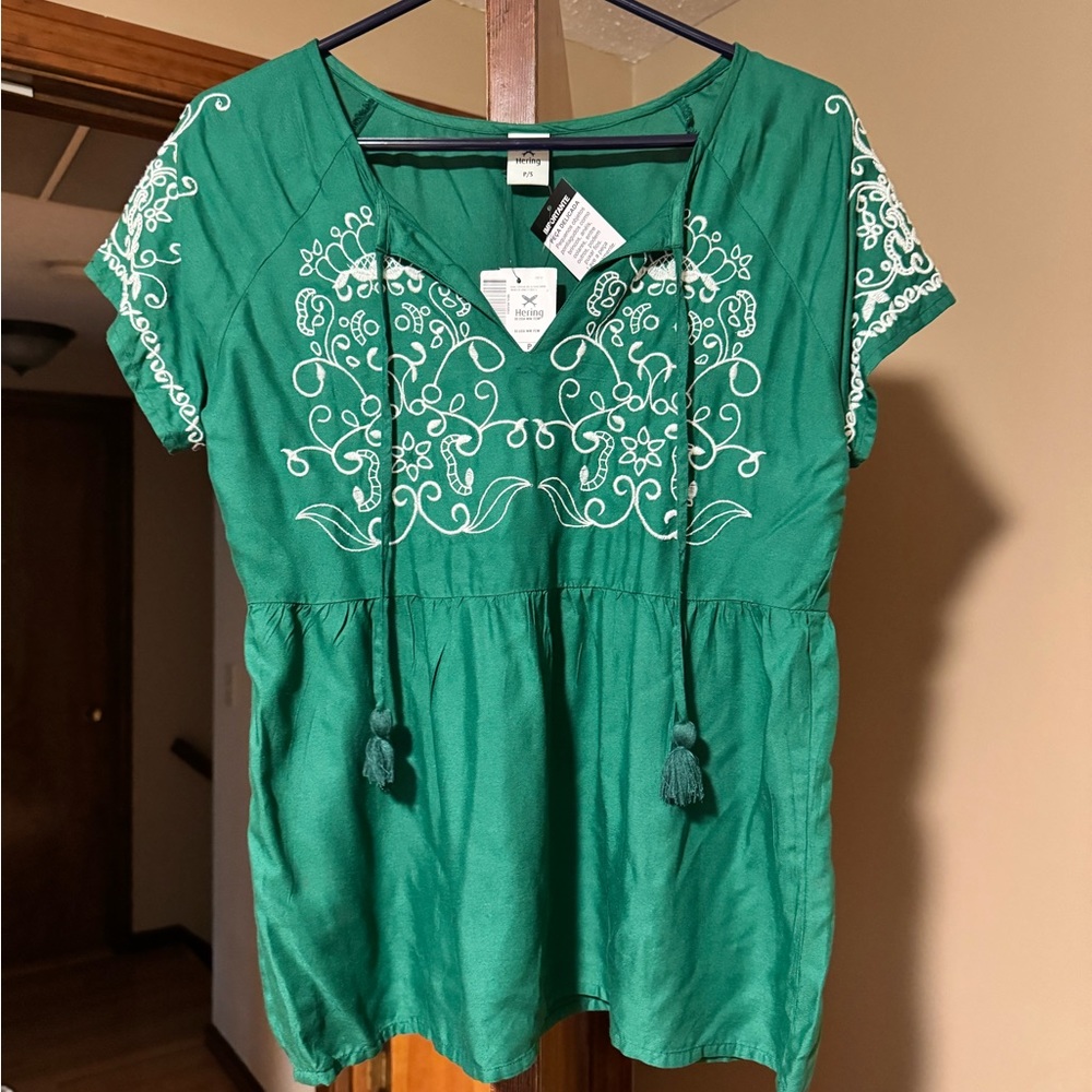 Hering size small green smock shirt